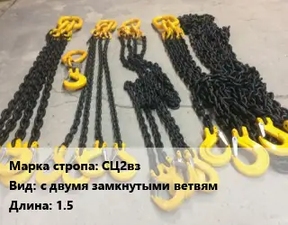 Строп цепной СЦ2вз с двумя замкнутыми ветвям L=1.5